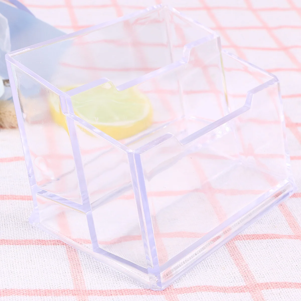 

Clear Acrylic 2-Tier Business Holder Desktop Organizer Name Card Stand Office Supplies Storage for Notes Photos