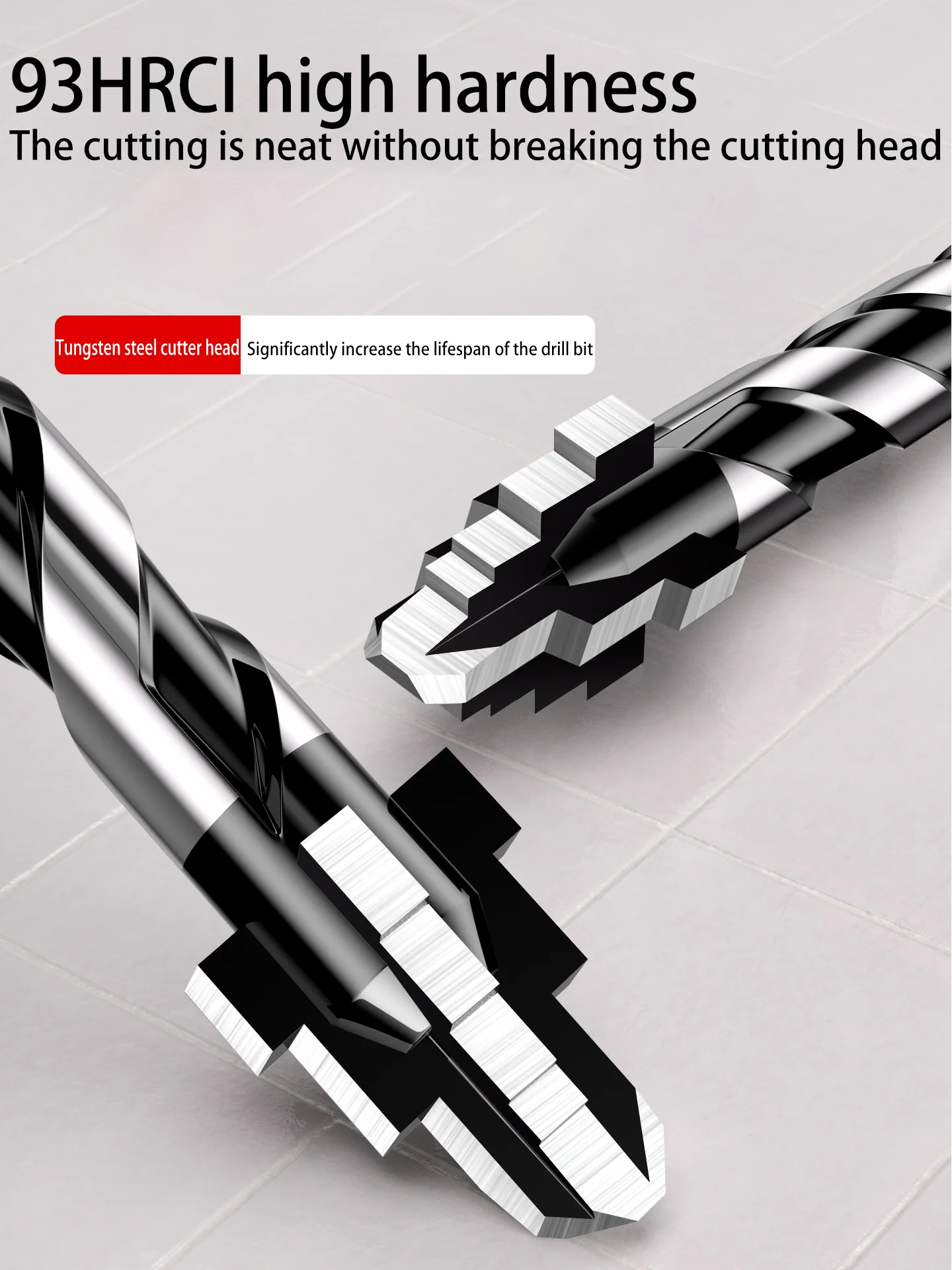 Four-edge sawtooth eccentric step drill, a special drilling bit for ultra-high hardness tiles, concrete and marble hand electric