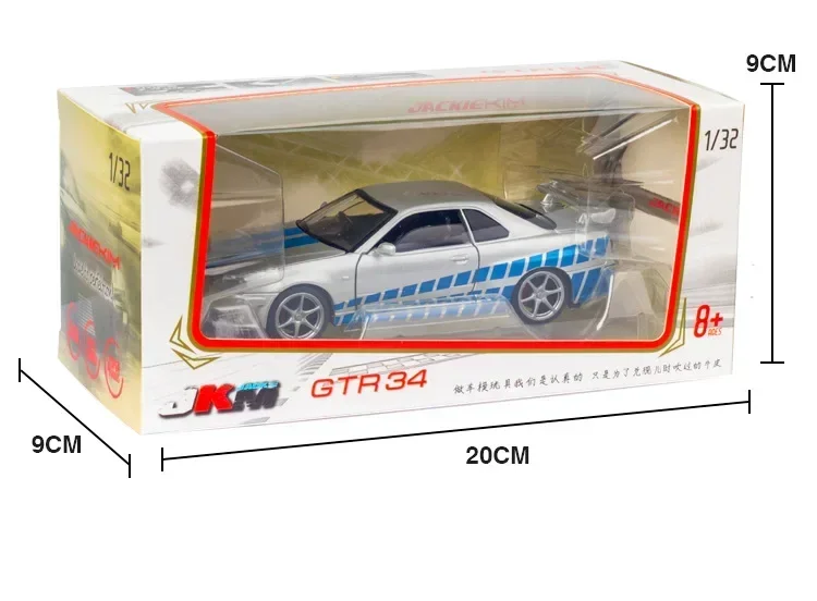 Nissan Skyline Ares GTR R34 Diecasts Veículos de brinquedo metálico para crianças, modelo de carro, alta simulação, brinquedos de coleção, novo, 1:32