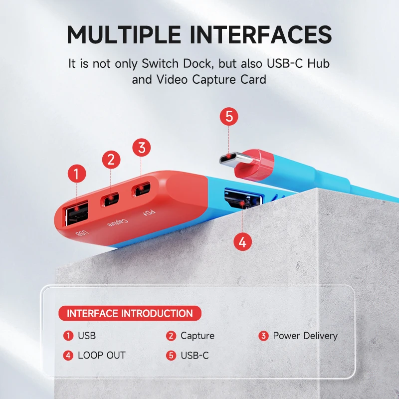 Hagibis Switch carte de Capture vidéo station d'accueil TV Portable pour Nintendo Switch/OLED Station d'accueil pour ordinateur Portable de jeu en Streaming en direct MS2130