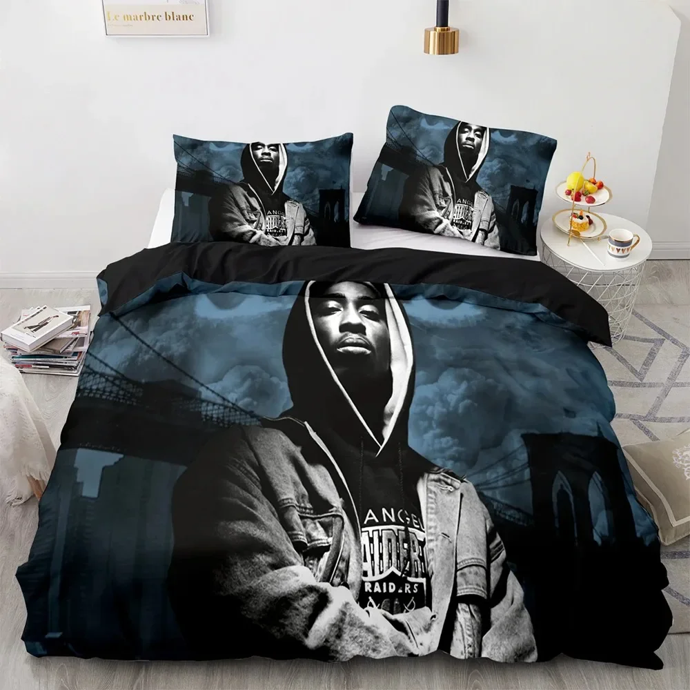 

3D Printed Tupac Shakur Rapper 2Pac Bedding Set Boys Girls Twin Queen Size Duvet Cover Pillowcase Bed Kids Adult