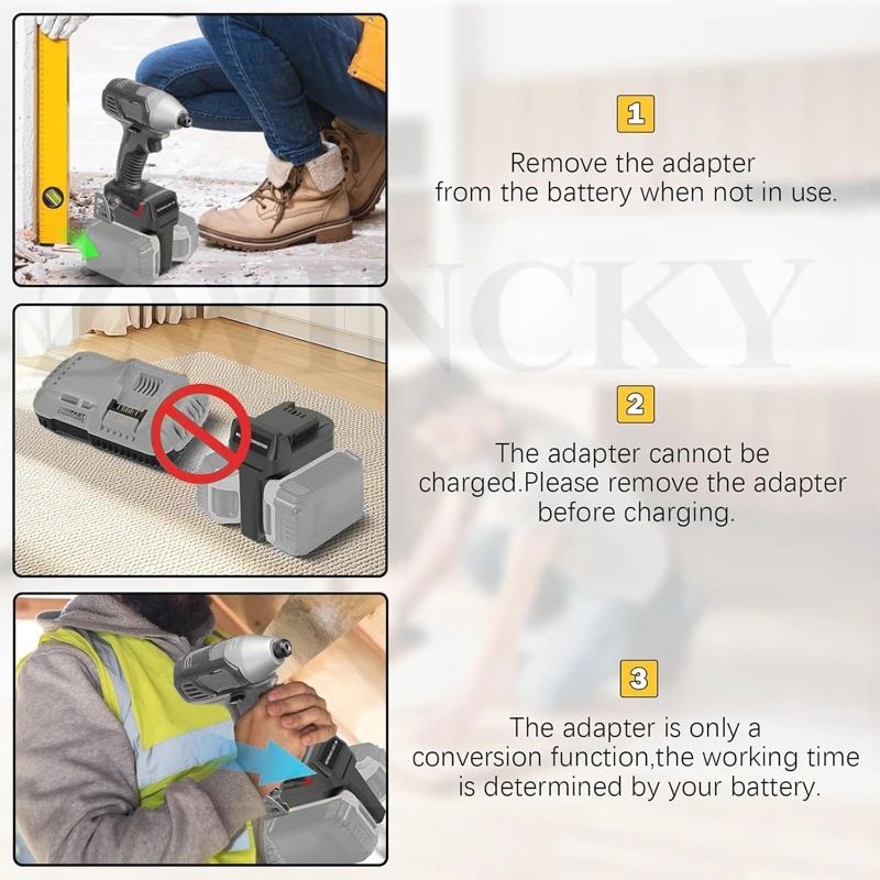 

Battery adapter compatible for Dewalt 20V 60V 18V lithium Battery，Converter for Milwaukee，18V power tool 2 in 1 Battery Adapter
