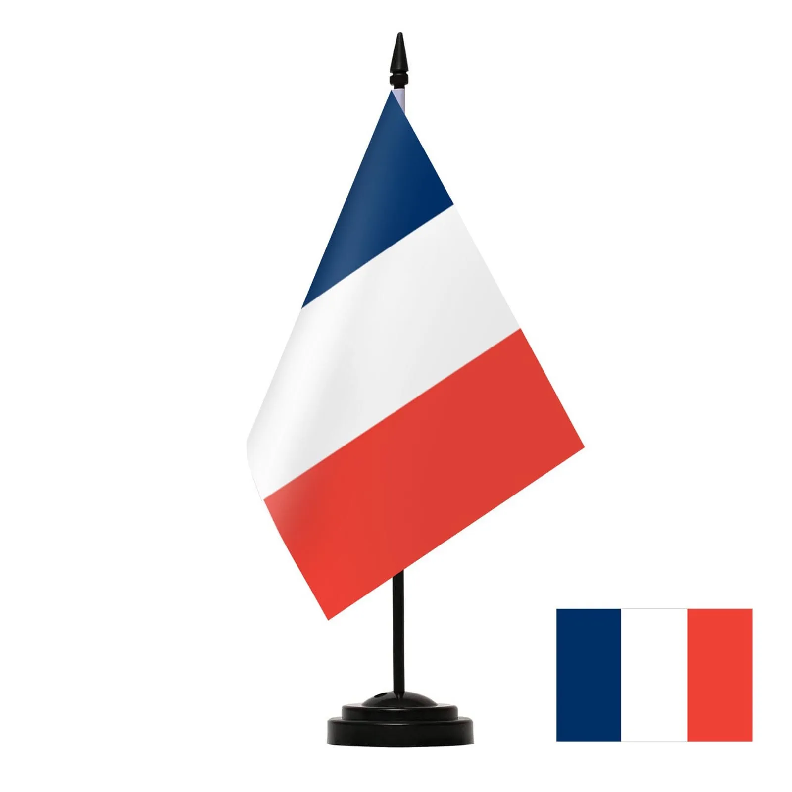 Office Desk Cabinet Flag Of France Table Stand Pole Flagtick The French Flag Set Meeting Room Decoration Room Decoration