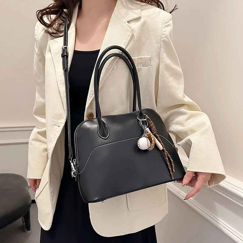 

High-End Women's Leather Tote Bag Designer Crossbody Shoulder Handbag Ladies Elegant Office Work Purse