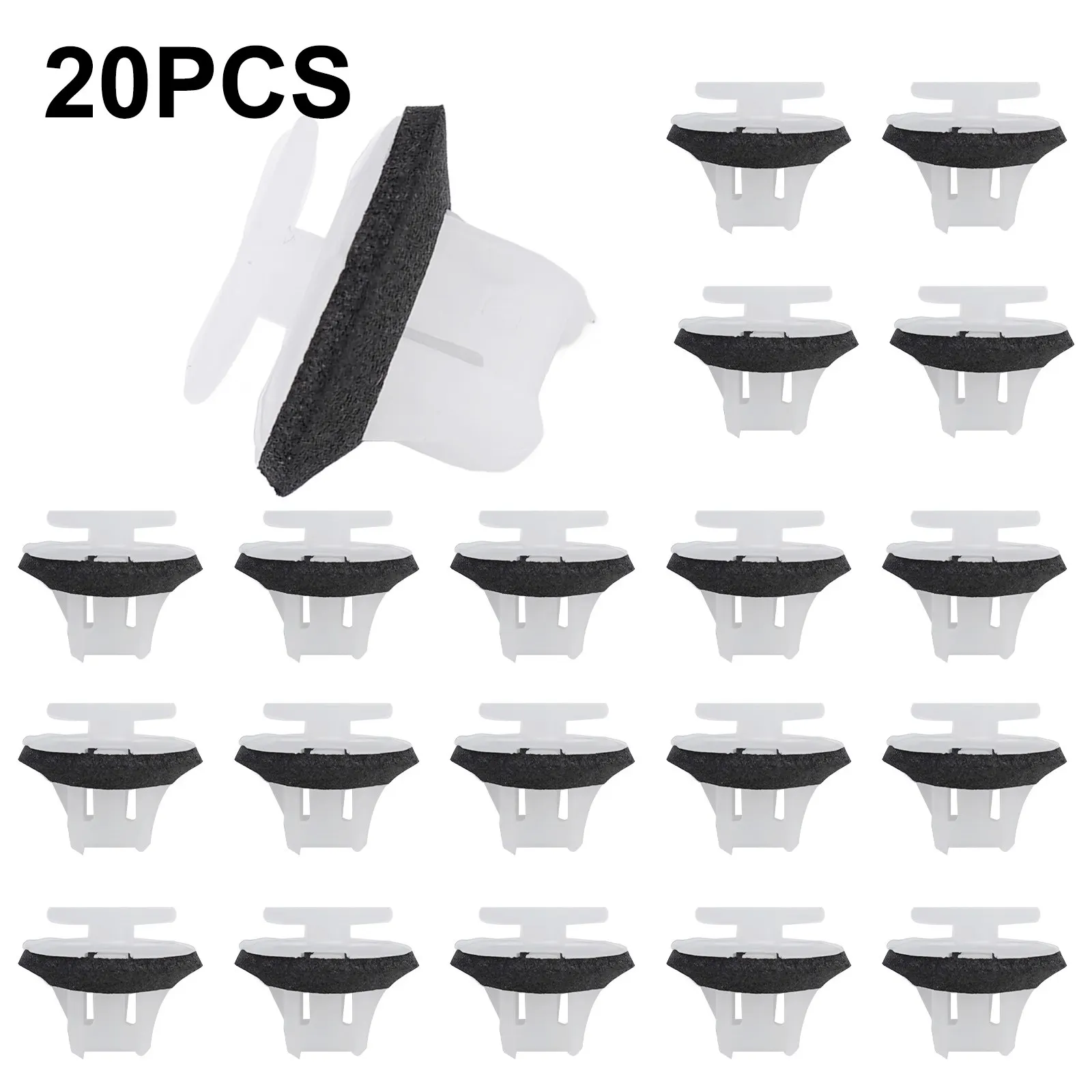 

New Sale Stock Hot High Quality Rivets 9mm Clips Plastic Wing Moulding 12mm x 6mm 20x Arch Surround Black+White