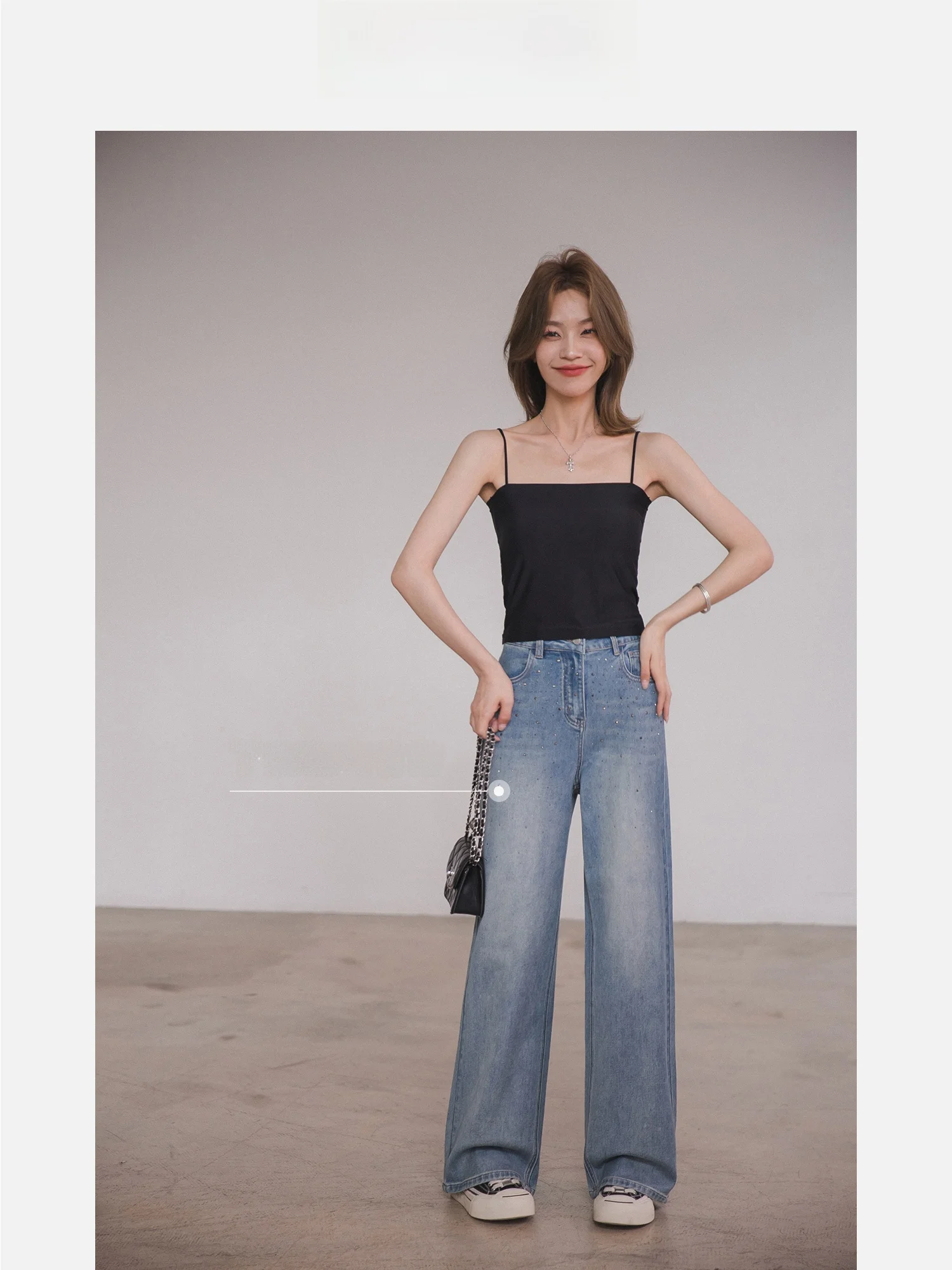 เสื้อชั้นในแบบสตรัปถักทรงสลิมฟิตสไตล์การ์ตูนเกาหลี พร้อมแผ่นรองหน้าอก สายรัดบาง ยืดหยุ่นสูง เสื้อกล้ามสำหรับผู้หญิง ใส่สบายในฤดูร้อน