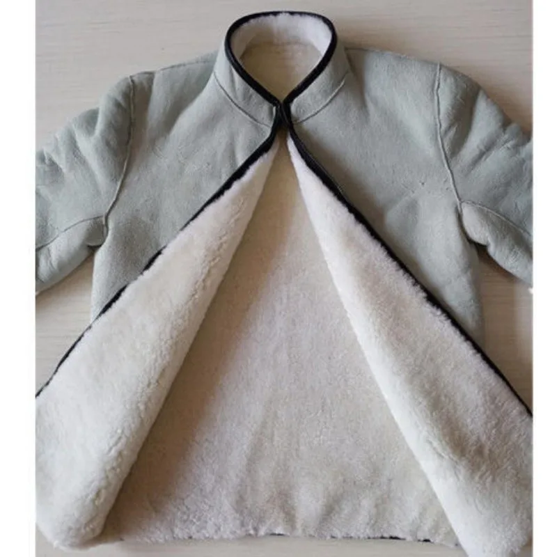 Integrated Fur and Leather Sheepskin Coat Genuine Leather Whole Leather Jacket Original Ecology Baseball Collar Unisex Parka