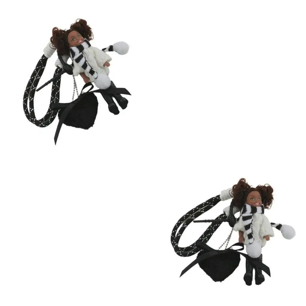 39BD Trendy Doll Keychain with Braided Rope Heart Ornament for Everyday Use and Gifts