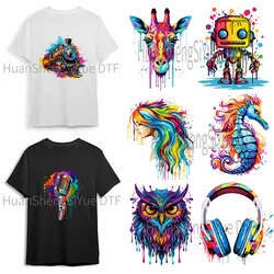 Fluid Drawing Ironing Sticker Clothes DTF Fashion T-shirt Hoodie DIY Jacket Patch Hot Paste Paper
