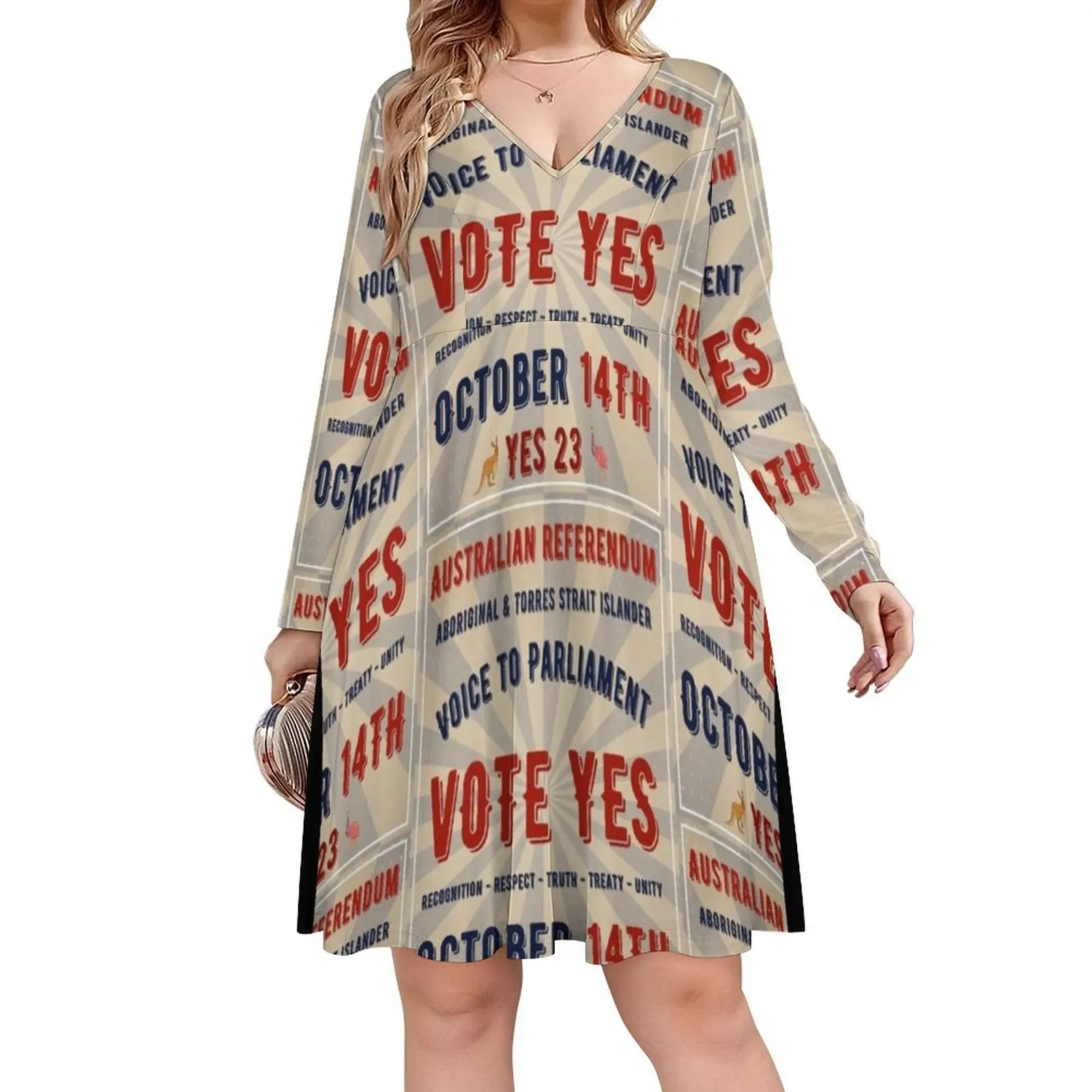 

Vote Yes - Voice Referendum - October 14 Oversized V-neck Dress summer dress woman 2024 Clothing