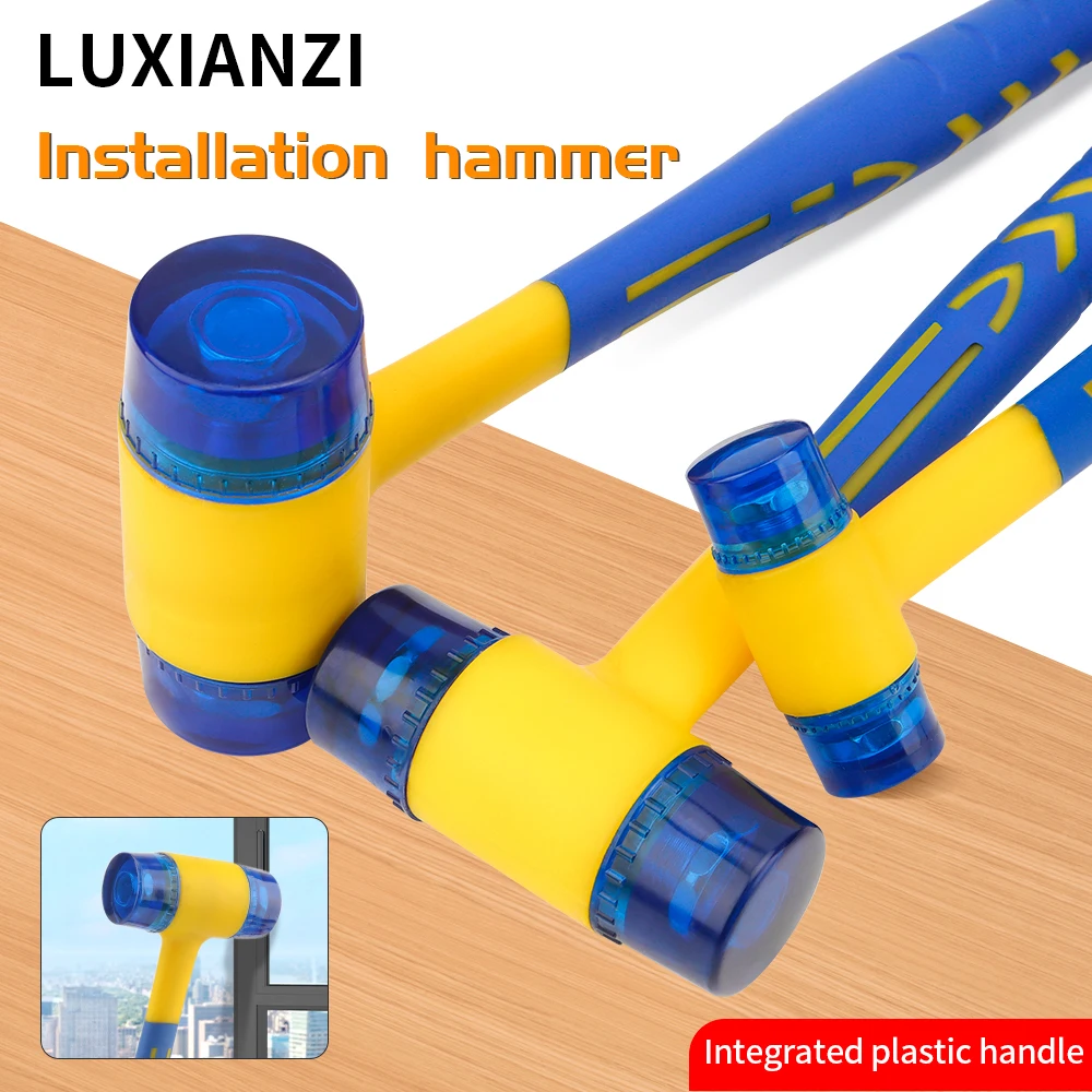 Luxianzi-martelo de Borracha Macia de Duas Cabeças Maleta Isolada Ferramenta de Mão para Janelas de Vidros Instalação de Pisos 1pc 2545 mm