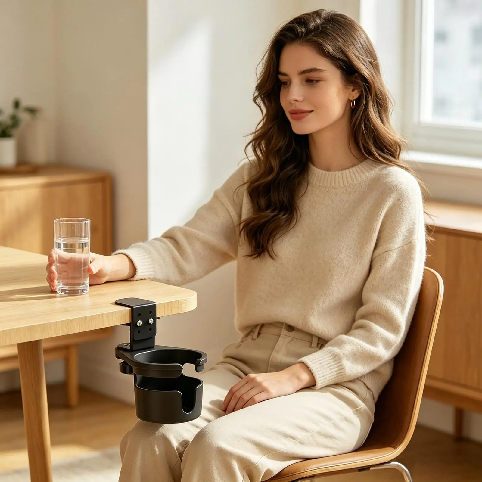Desk Cup Holder Tabletop Drink Stand Table Water Bottle Holder For Desktop Office Chair Lounge Home Outdoor Patio Porch Beach