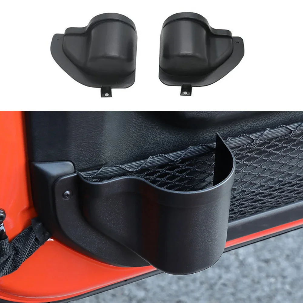 2pcs ABS Matte Black Car Front Storage Box Fit For JEEP WRANGLER 2018-2022 Net Pocket Organizers Auto Black Interior Accessories