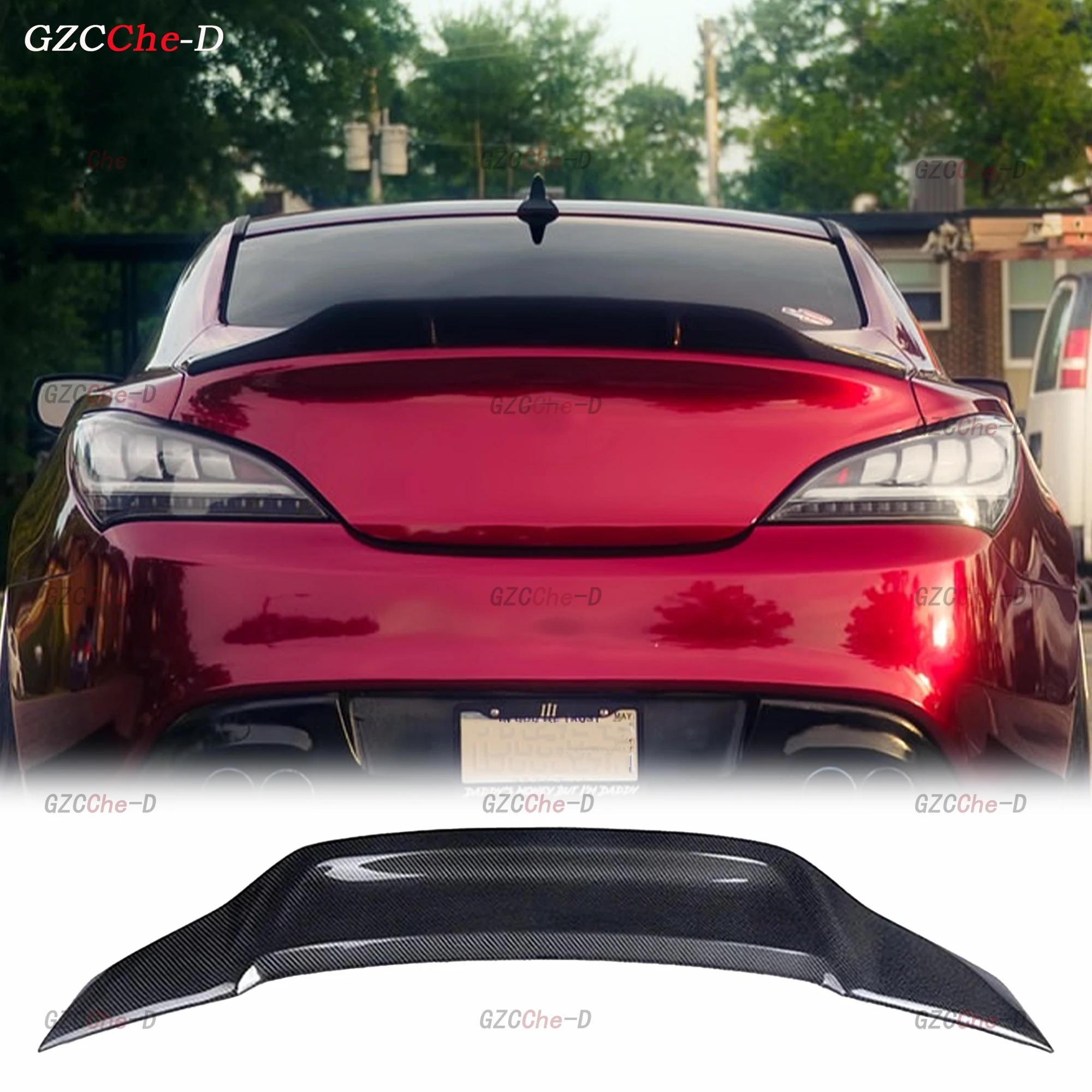 Modern Genesis Coupe 2009-2015 Rear Wing Trunk Cover Decorative Cover Carbon Fiber Material Diffuser Kit Decorative Accessories