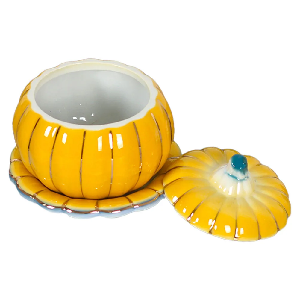 

1Set Ceramic Steamed Bowl Pumpkin Shape Porcelain Food Container Soup Stew Rice Dinnerware Household Kitchen