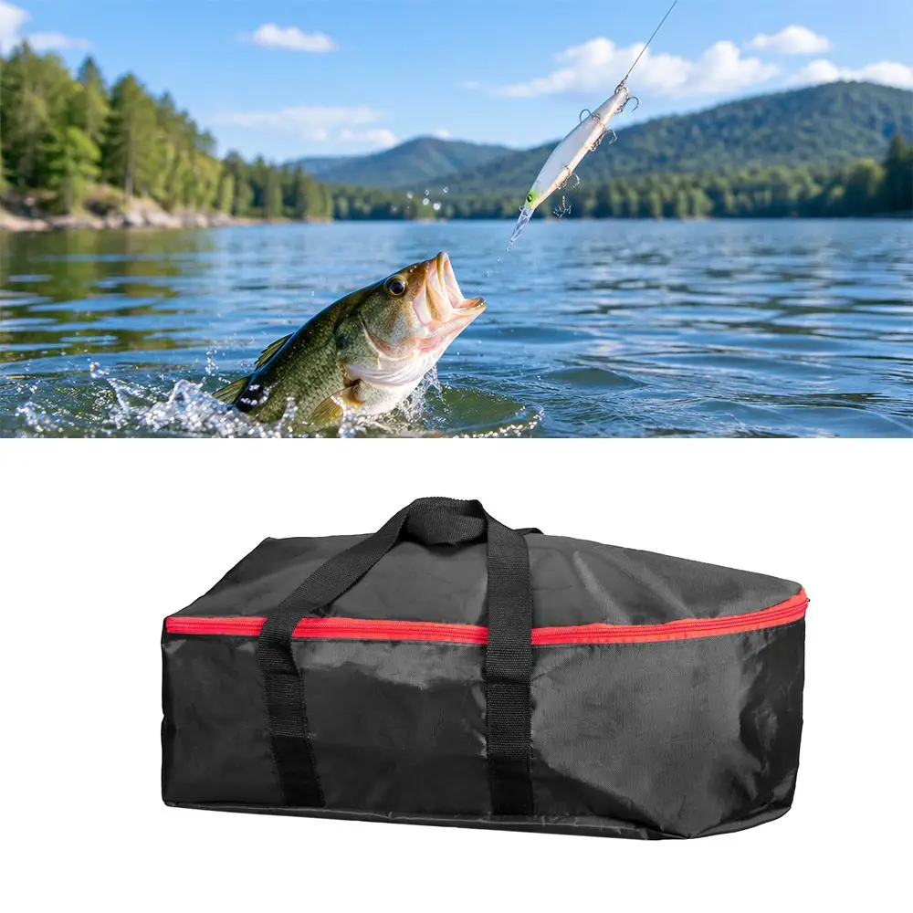 Canvas Bait Boat Storage Bag with Carry Handles with Double Zipper Bait Boat Carry Bag 58*30*20cm Fishing Boat Bag Fishing Trips