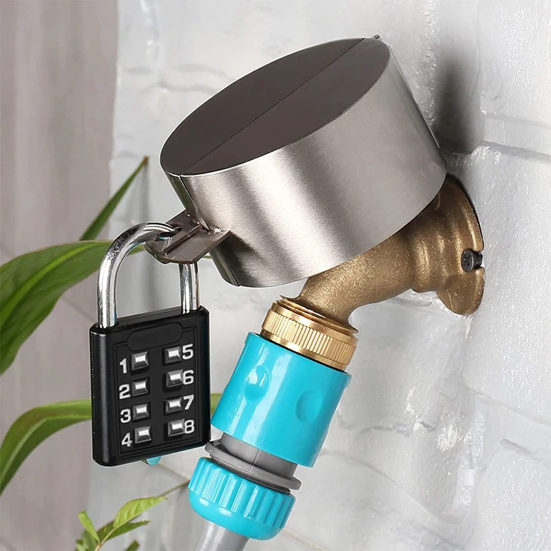 1 Set Faucet Lock Anti-Theft Garden Hose Tap Lock Padlock Kitchen Outdoor Garden Water Spigot Lock Faucet Protection Cover