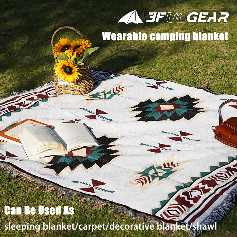 3F UL GEAR Cotton Picnic Mat Outdoor Camping Ultra Light Portable Pattern Hiking Printing