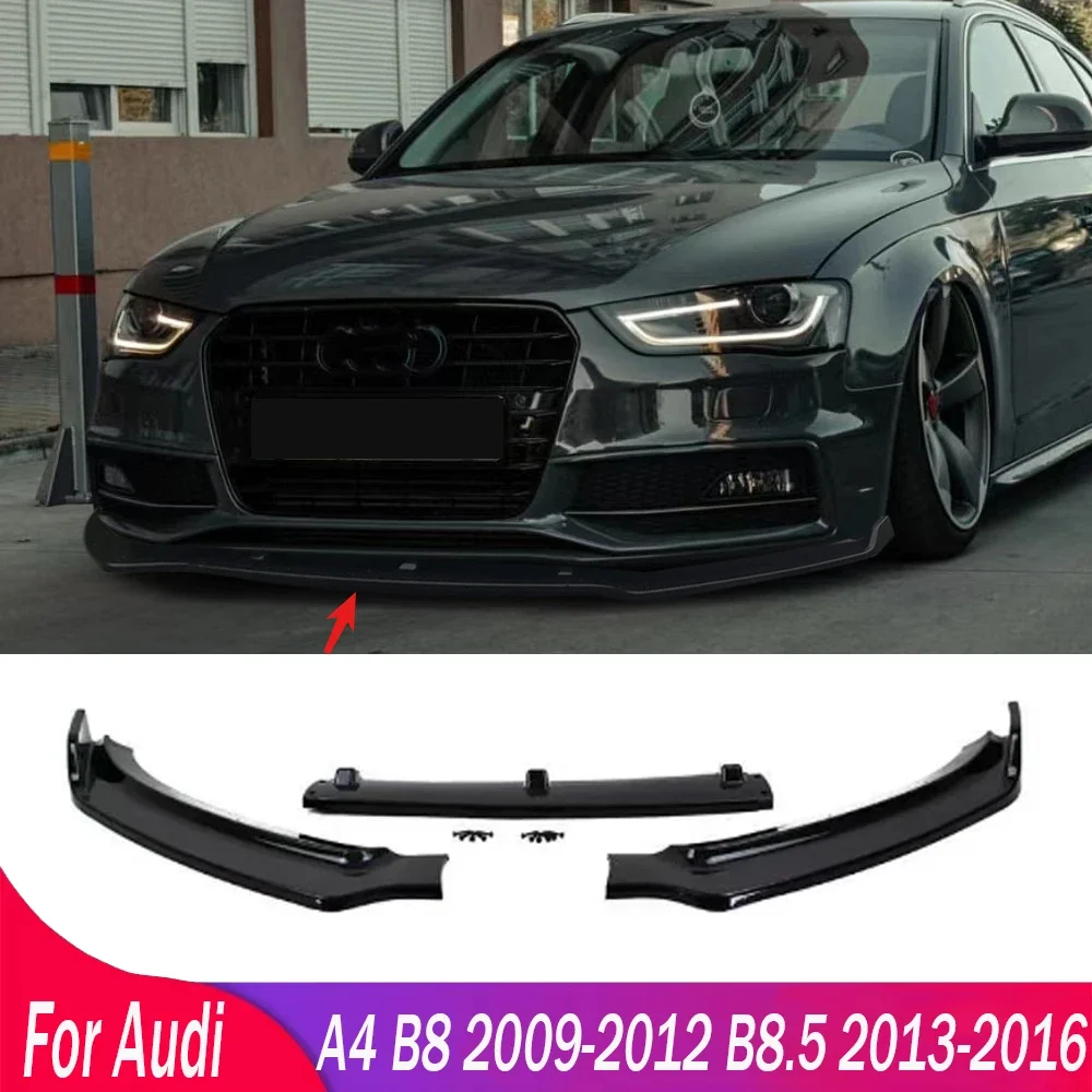 MAX Style Car Front Bumper Lip Spoiler Splitter Diffuser Bodykits Dla Audi A4 B8 2009 2010 2011 2012 B8.5 2013 2014 2015 2016