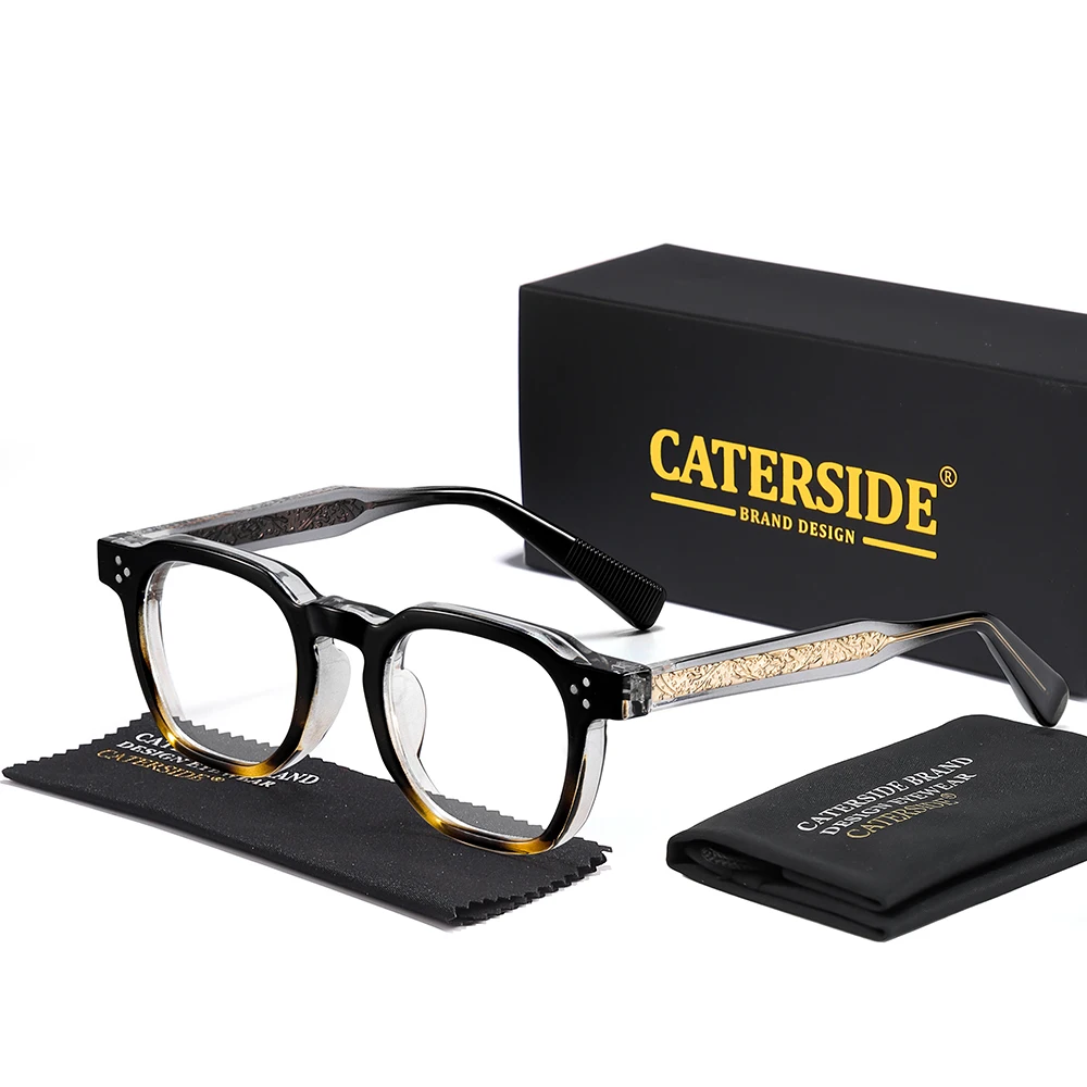 CATERSIDE Neue Herren-Modebrillenfassung, quadratisch, dicker Rahmen, Brillenfassung für Damen, für Outdoor-Reisen, einfache dekorative Brille – Detail 14