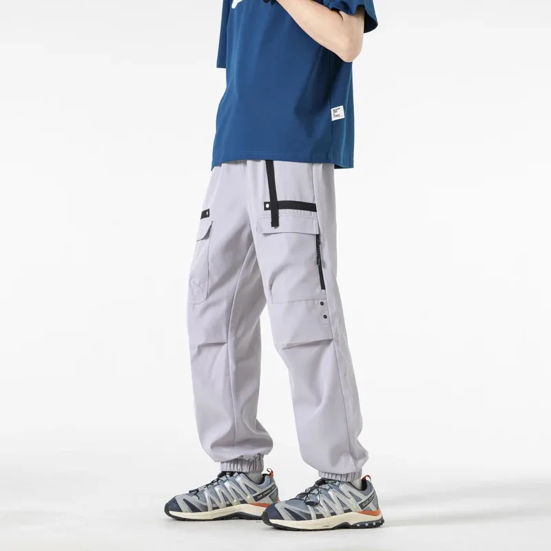 

Мужские рабочие брюки, новый осенний стиль американского ретро, свободные широкие брюки прямого кроя, повседневные и универсальные, мужские длинные брюки