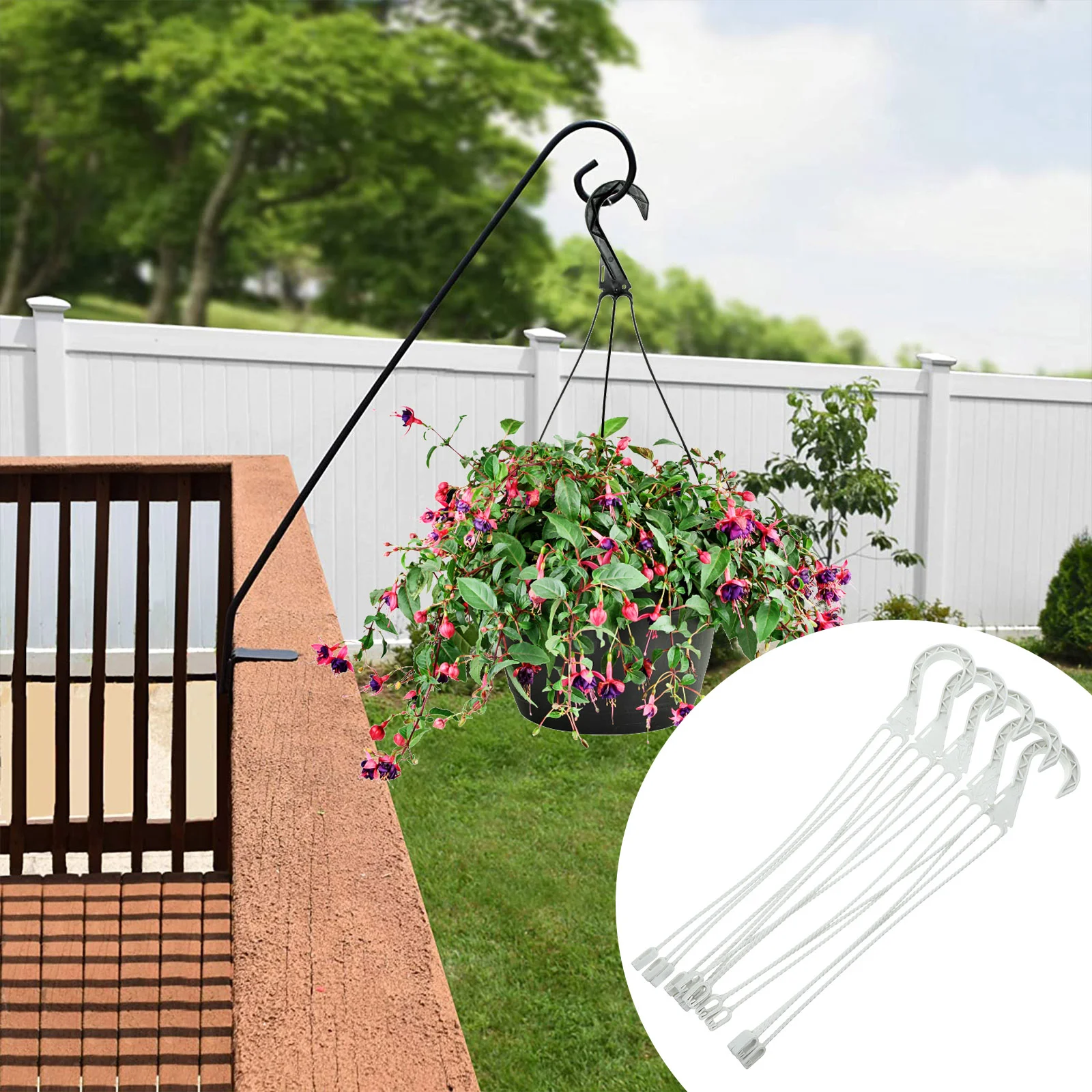 5 Pcs Hooks for Hanging Plants Succulent Flowerpot Basket Basin Water-absorbing Garden Plastic Holders White Pots Office