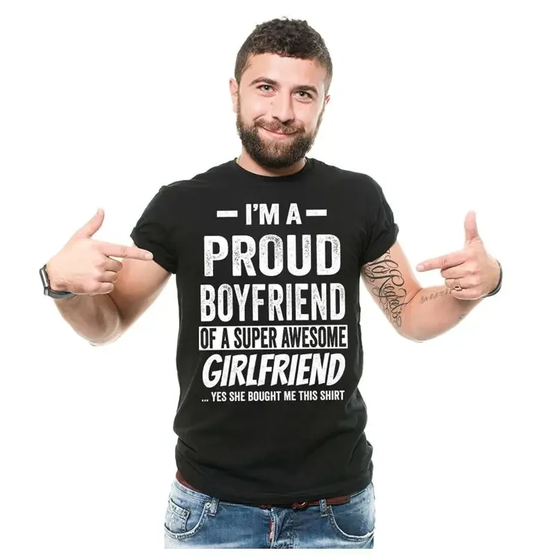 I'M A Proud Boyfriend T Shirt Funny Girlfriend Relationship