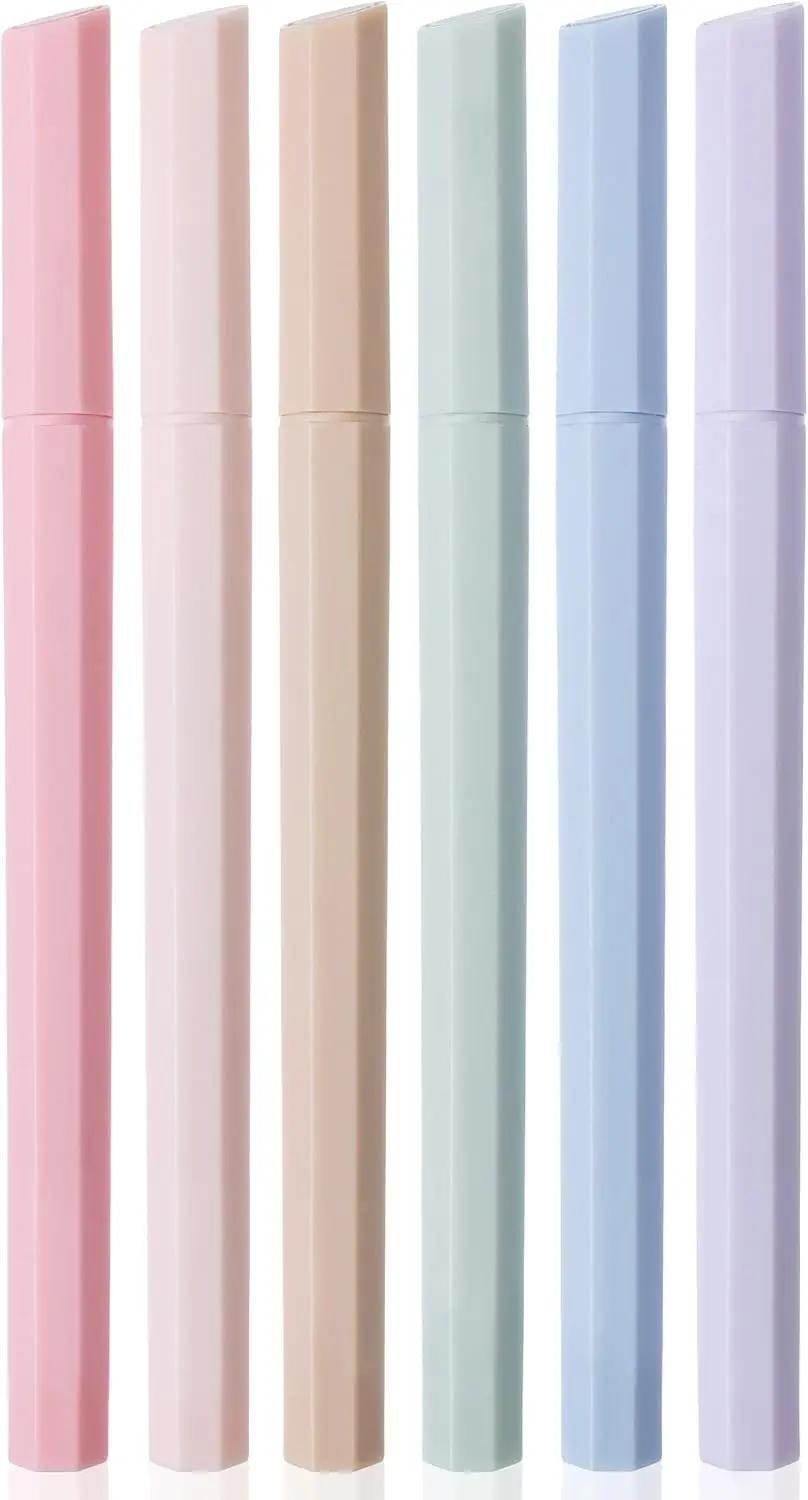 

Набор из 6 пастельных маркеров-выделителей, с клиновидным наконечником, не оставляют следов на бумаге, для Библии и заметок