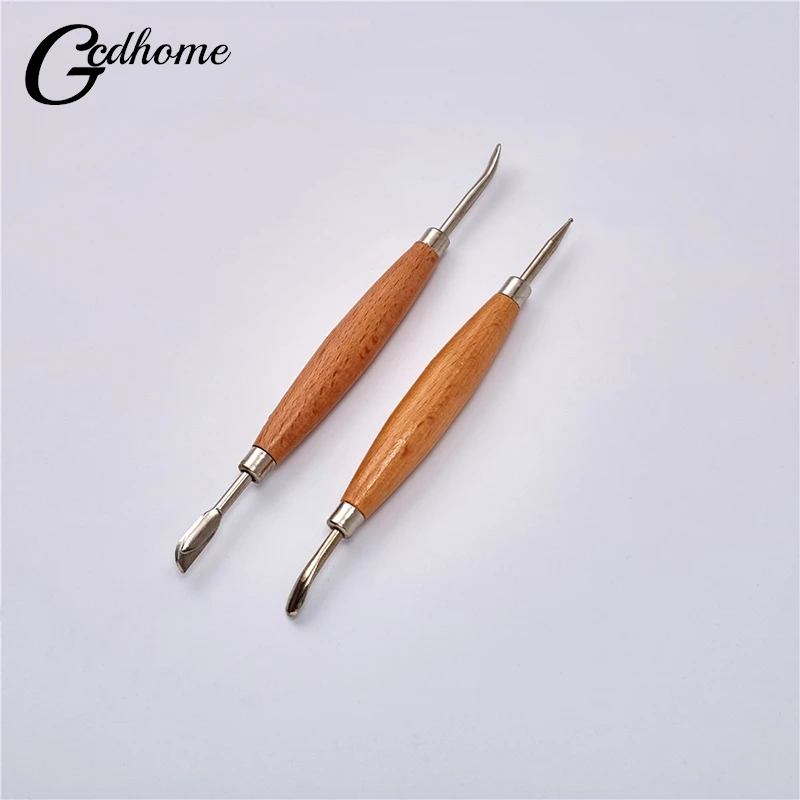 2pcs Leather Craft Tool Set Modeling Stylus Carving Tool Embossing Carving Blade Press Design Tool