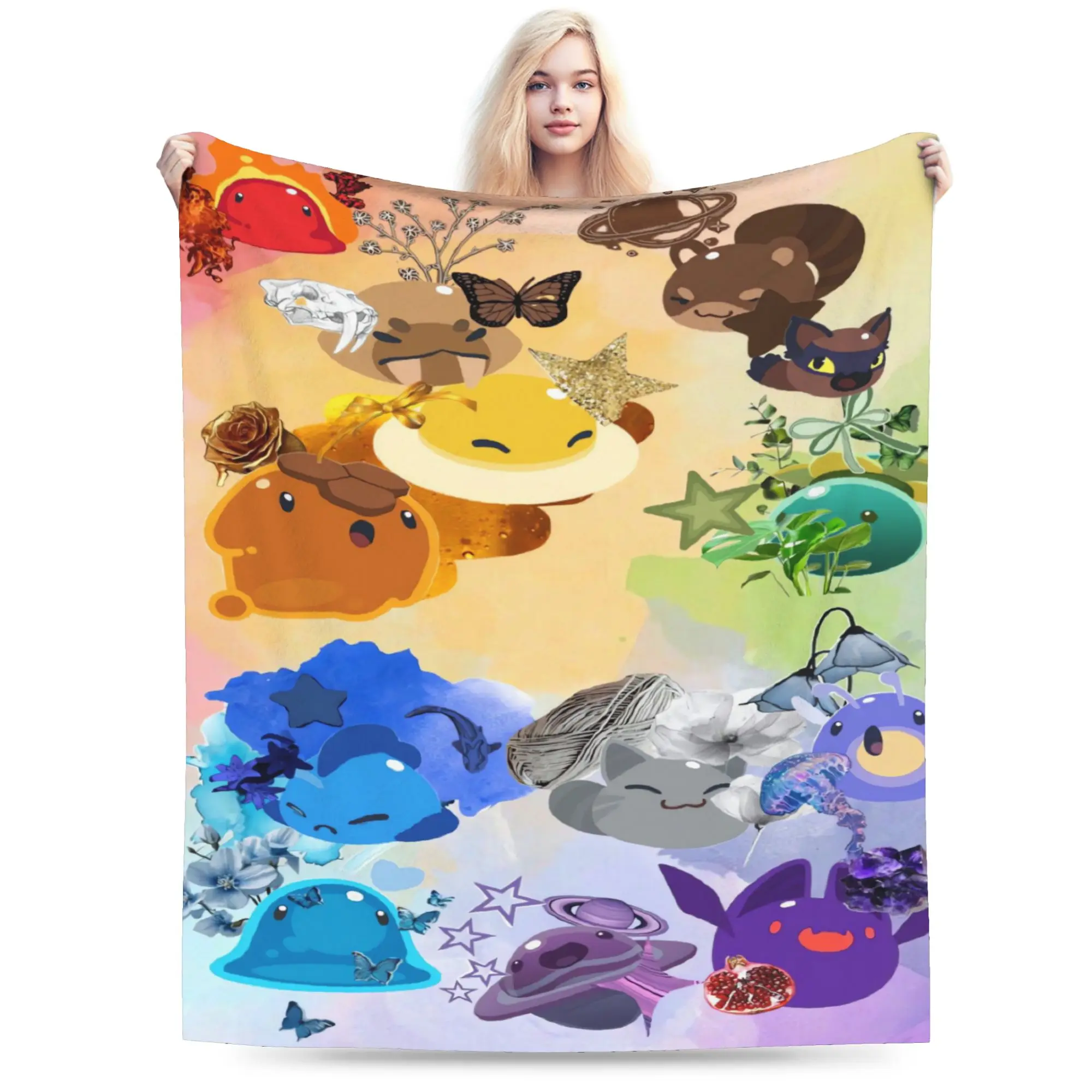 Super Soft Blanket Girls Boys Travel Fresh Scenic Slime Rancher Throw Blanket  Flannel Bedspread For Outdoor Fun Sofa Bed Cover