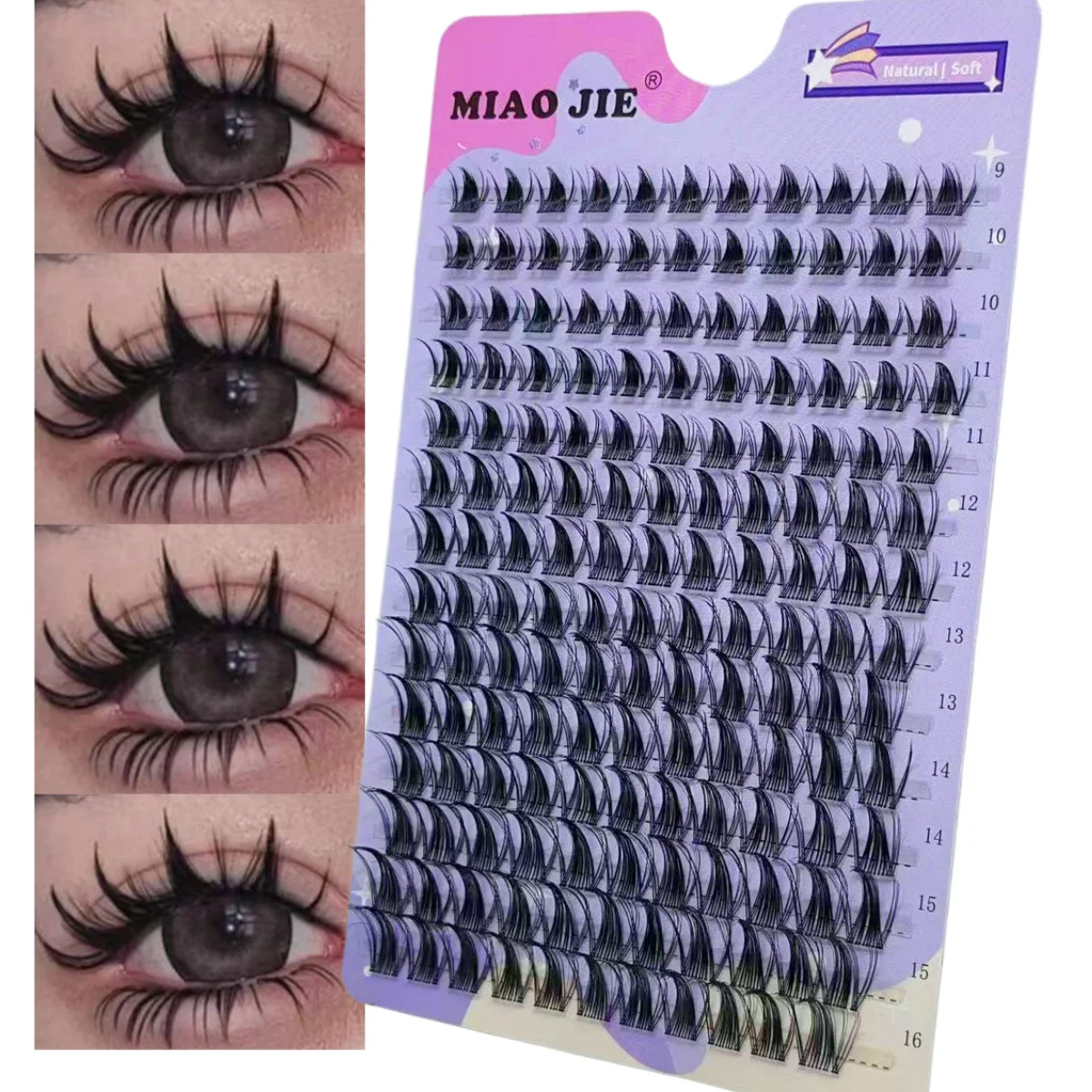 WINKLURE Manga Lash Clusters Wispy Eyelash Clusters Anime Lash Extension Spiky Lashes Clusters Kit D-Curly Individual Lashes