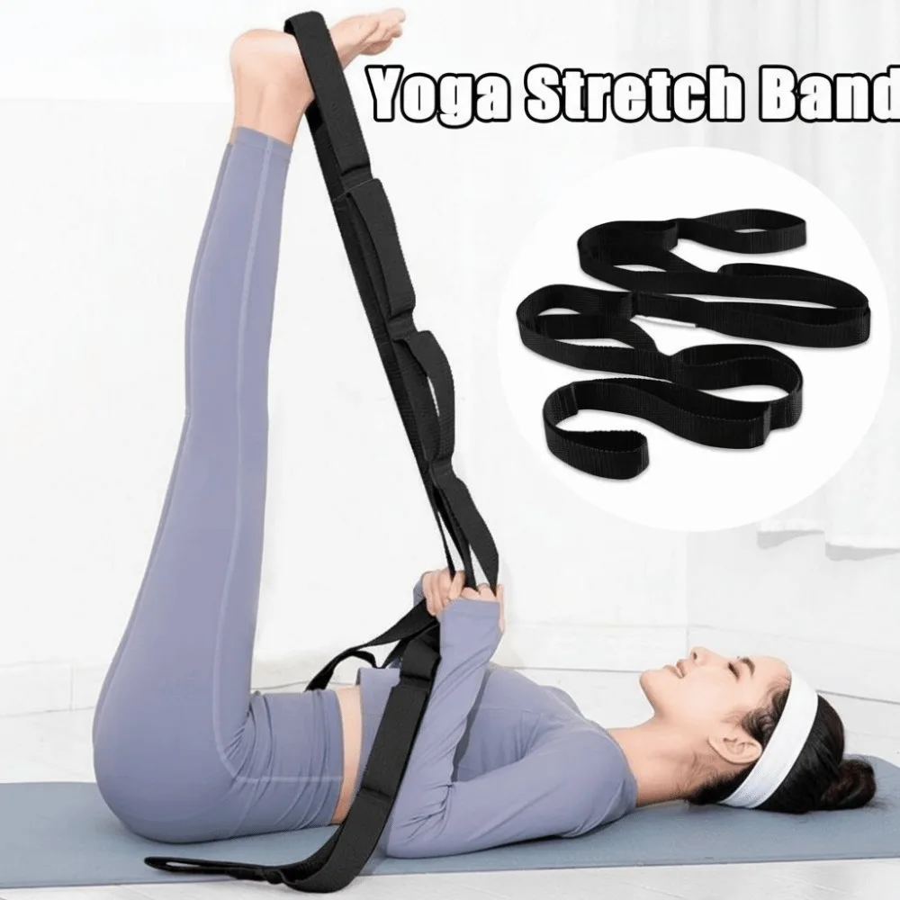 

Adjustable Yoga Stretch Band Breathable 10 Loops Non-Elastic Stretch Straps Multi-Section Durable Yoga Resistance Band