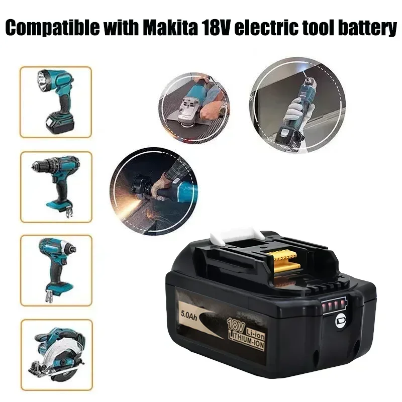 100% Original Makita 12Ah para Makita lpega 18V batería BL1830B BL1850B BL1850 BL1840 BL1860 BL1815 batería de litio de repuesto