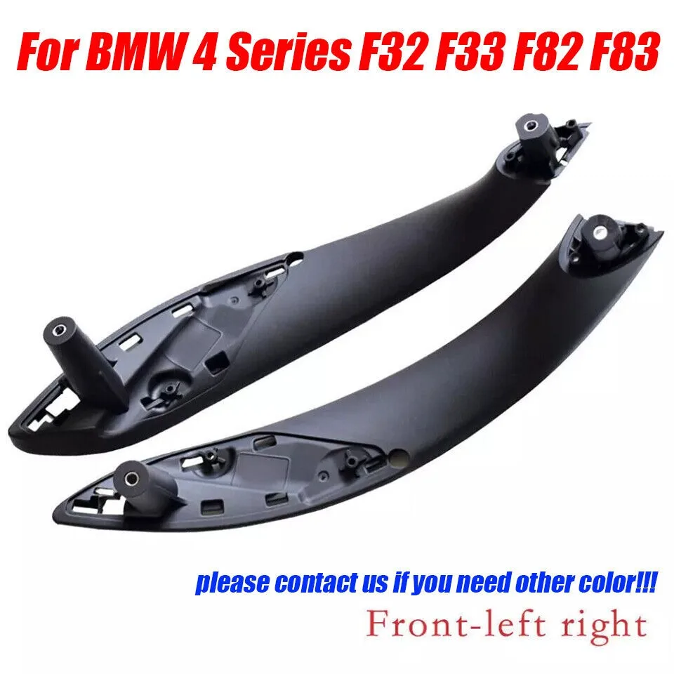 2Pcs Front Interior Door Pull Handle Set Black For BMW 4 Series F32 F33 F82 F83