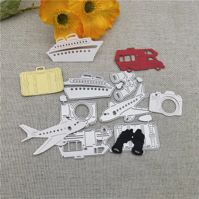 Means of transportation Travel Metal Cutting Dies Stencils Scrapbooking Decorative Embossing Folder Carbon Steel Paper Card DIY