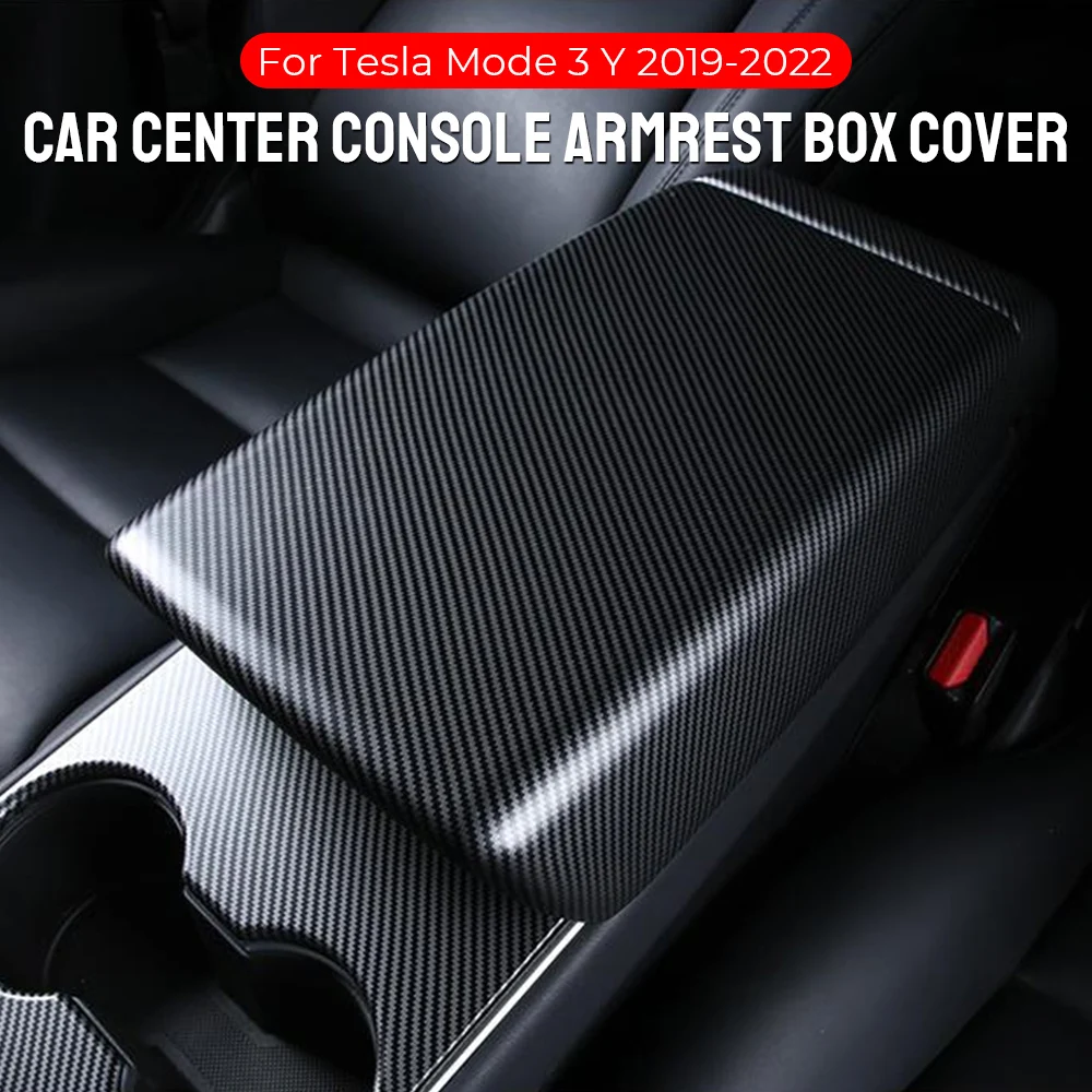 

For Tesla Model 3 Model Y 2019-2022 Protective Decoration Car Accessories Interior Carbon Fiber Matte Black