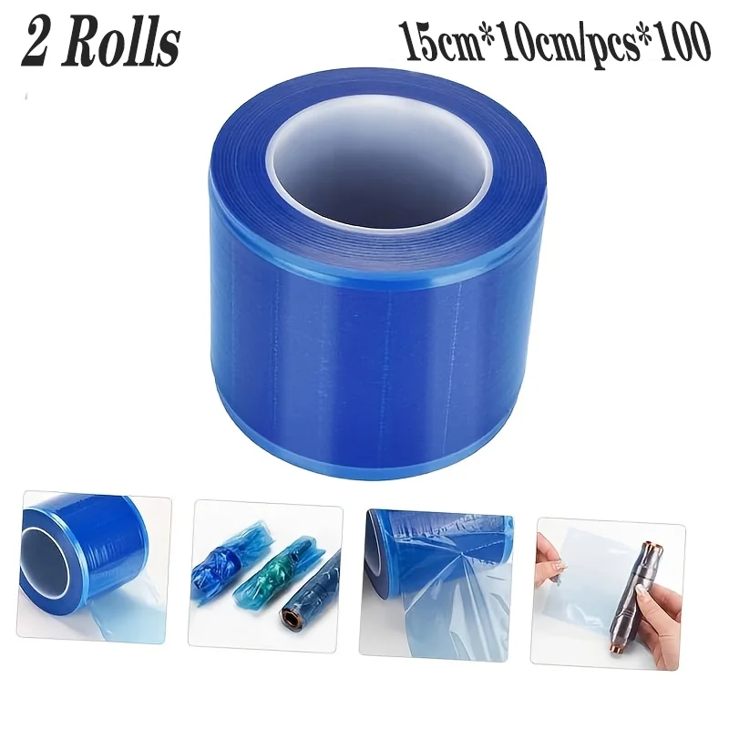 2Pcs Barrier Film Roll Waterproof Adhesive Tape for Home Cleaning DIY Projects & Personal Hygiene Sticky Wrap