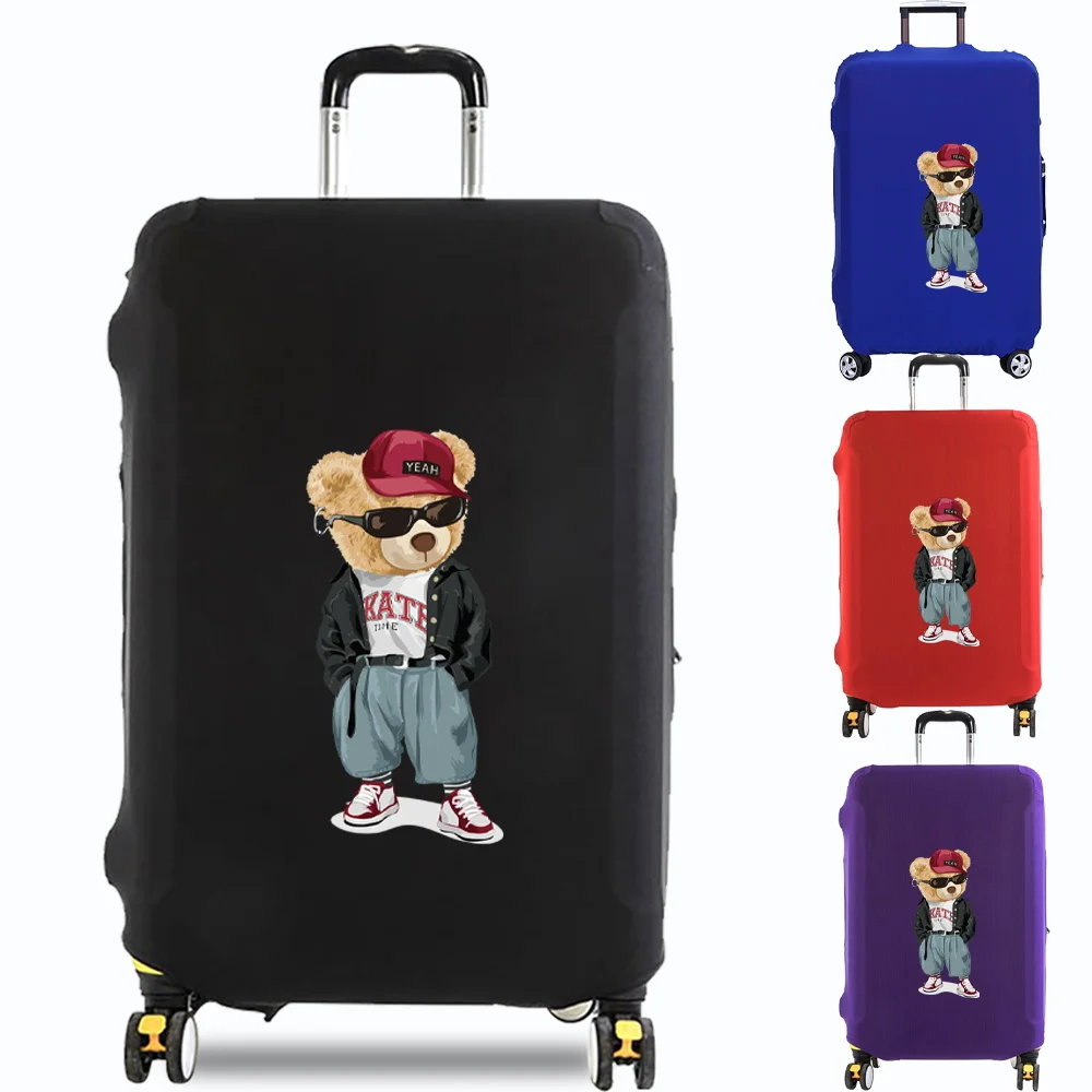 

Travel Luggage Cover for 18-32 Inch Trolley Case Suitcase Case Elastic Dust Cover Bear Printing Series Traveling Accessories