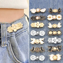 1Pair Detachable Buttons Snap Fastener Pants Pin Retractable Chinese Knot Button Sewing-Free Buckles for Jeans Perfect Fit Waist