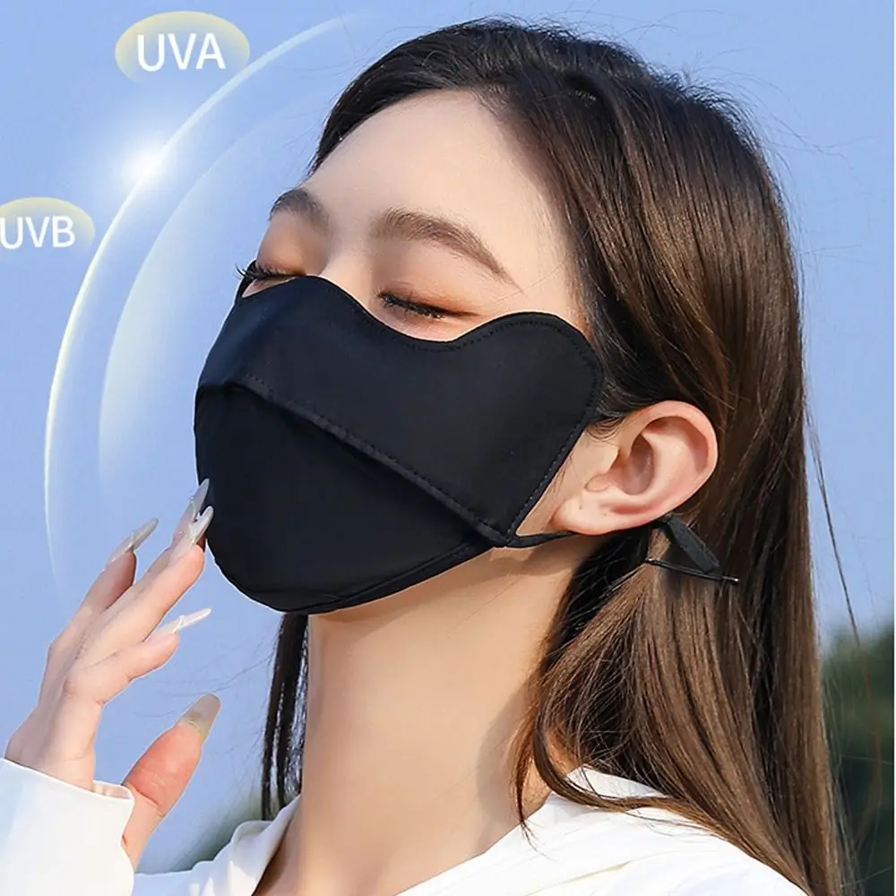 Maschera per il viso con protezione solare in Nylon per esterni maschera per il viso in seta di ghiaccio anti-uv traspirante sciarpa per la copertura del viso