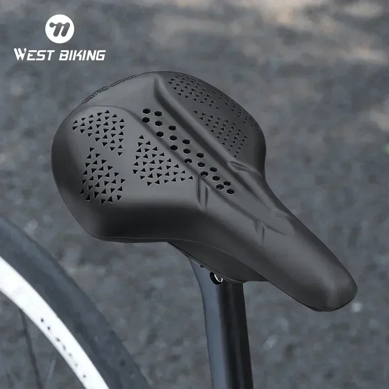 

Полный силиконовый чехол на седло WEST BIKING, дышащий сотовый амортизирующий мягкий чехол для сиденья, противоскользящий водонепроницаемый чехол на сиденье