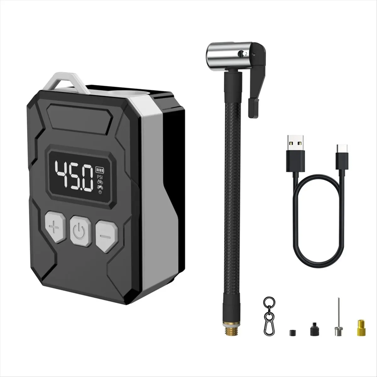 L73A NEW Mini Electric Bike Pump, 150PSI Tiny Bike Pump, Cordless Rechargeable Electric Bicycle Pump with Pressure Gauge