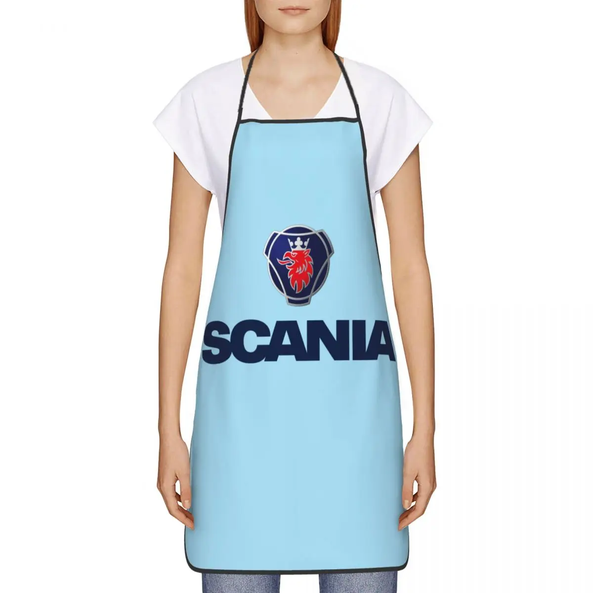 Unisex Sweden Truck Saabs Scanias Bib Apron Adult Women Men Chef Tablier Cuisine for Cooking Kitchen Car Club Baking