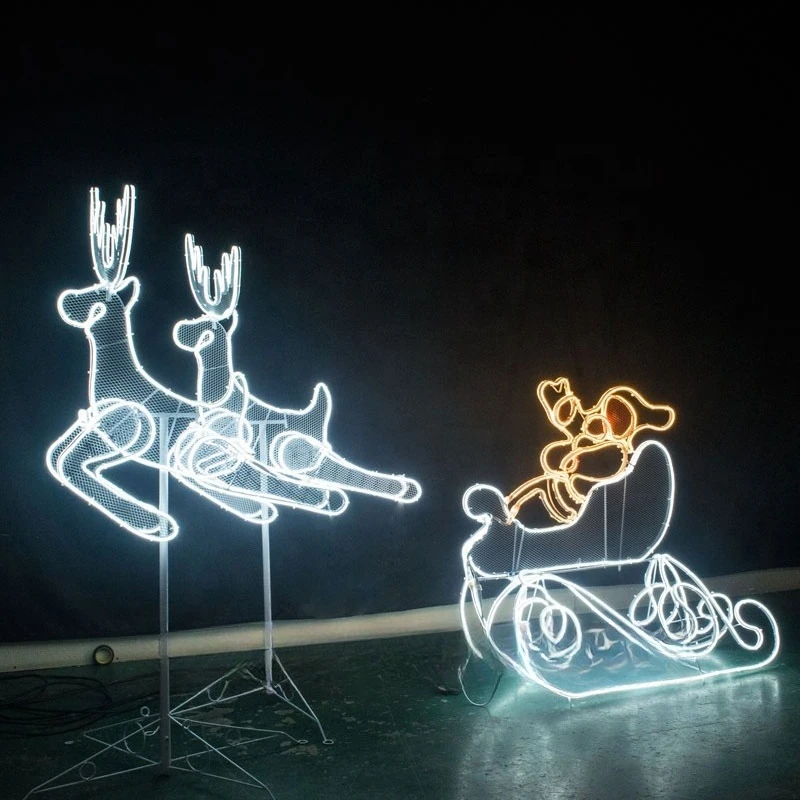Sleigh Field Lighting Display Christmas Decoration Outdoor Christmas Sleigh Decoration Light Emitting Diode Pattern Lighting