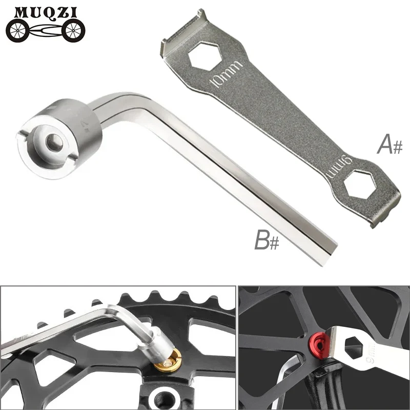 MUQZI Bike Chainring Bolts Nut Wrench Chainring Screw Removal Install Tool MTB Road Bicycle Chainwheel Plate Blot Key Tool