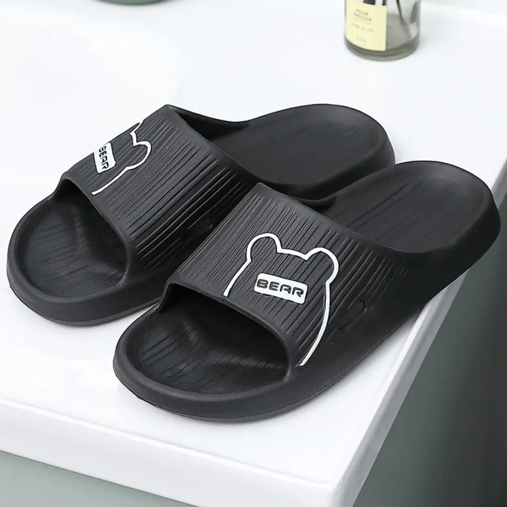 عارضة الكرتون الدب منصة النعال النساء لينة وحيد المضادة للانزلاق الصنادل إيفا أحذية الشاطئ النعال للرجال دش