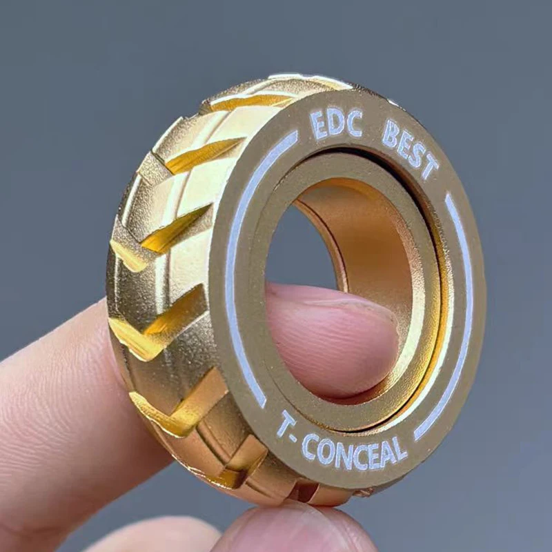 

Mechanical Ratchet Wheel Fidget Ring EDC Hand Spinner Metal Stress Relief ADHD and Anxiety Toys For Adults Teens Children