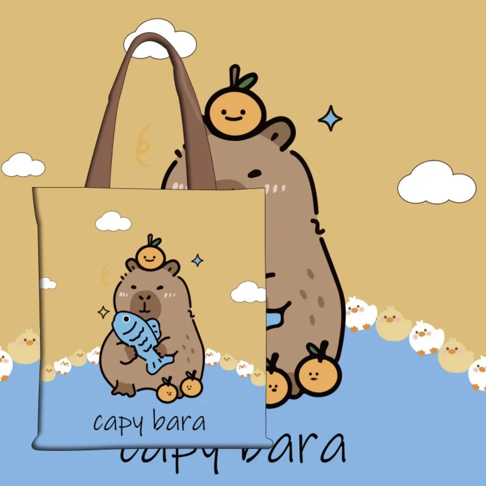 Tote Bag Cute Capybara Bags School Bag Large Capacity Capibara Handbag Unisex