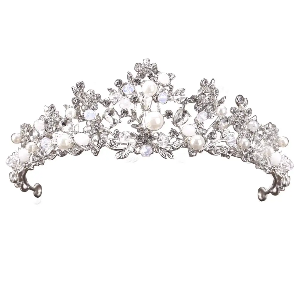 

Flower Crown Headband Rhinestone Bridal Hairband Crystal Crown Tiara For Women Wedding Hairstyle Tool Lightweight Zircon Paved