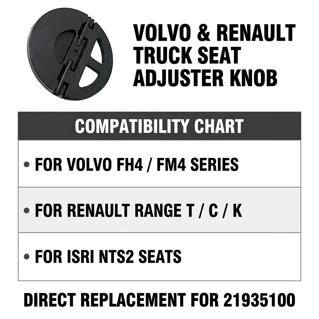 22024917 21935100 7422024917 Truck Seat Lumbar Support Adjustment Knob for Volvo FH4 FM4 for Renault Range T C K Knob view 4